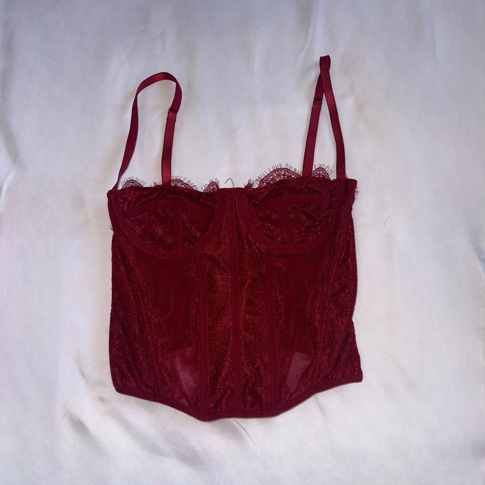 Small red corset top